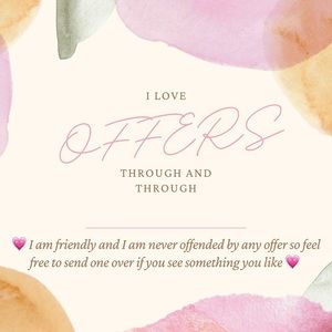 Hi! I love offers and I am friendly ☺️